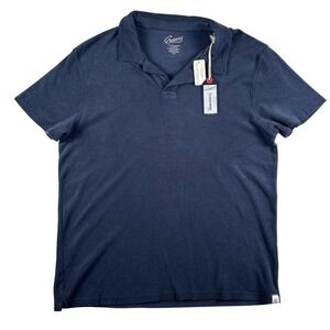 Grayers Polo Shirt Mens Medium Navy Walker Brothers Riviera Terry Cotton Tagless